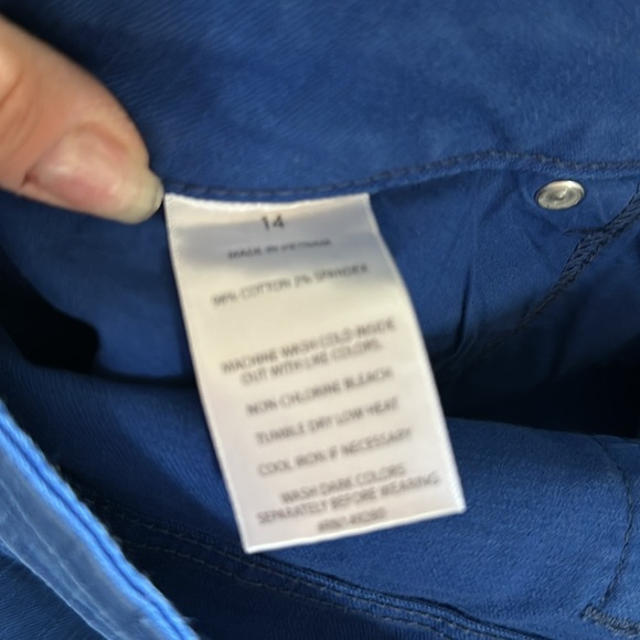 NWT Slink Jeans Frayed Denim Cutoff Shorts 14 Classic Royal Blue - Picture 7 of 7